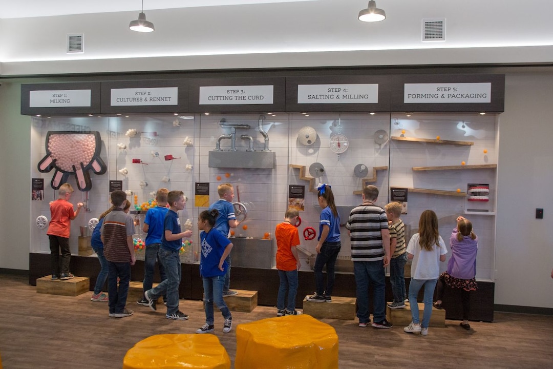 (Courtesy photo) Children learn about dairy foods and the cheese-making process at an interactive exhibit inside The Creamery in Beaver, Utah.