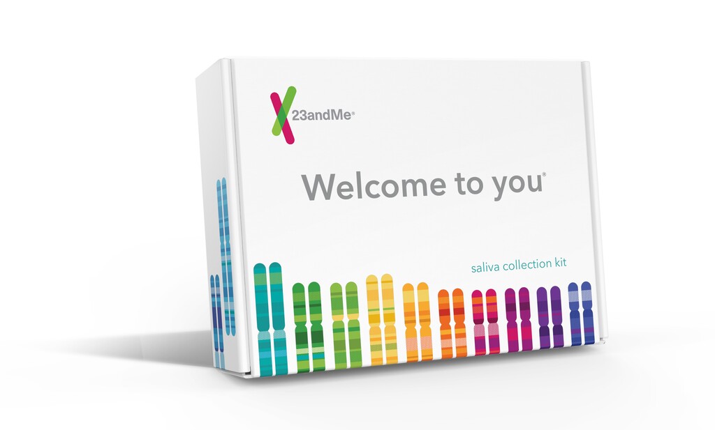(23andMe via AP) This image released by 23andMe shows the company's home-based saliva collection kit. Companies are playing into a rise in the profile of DNA itself as a gift item, from kits such as this to works of art.