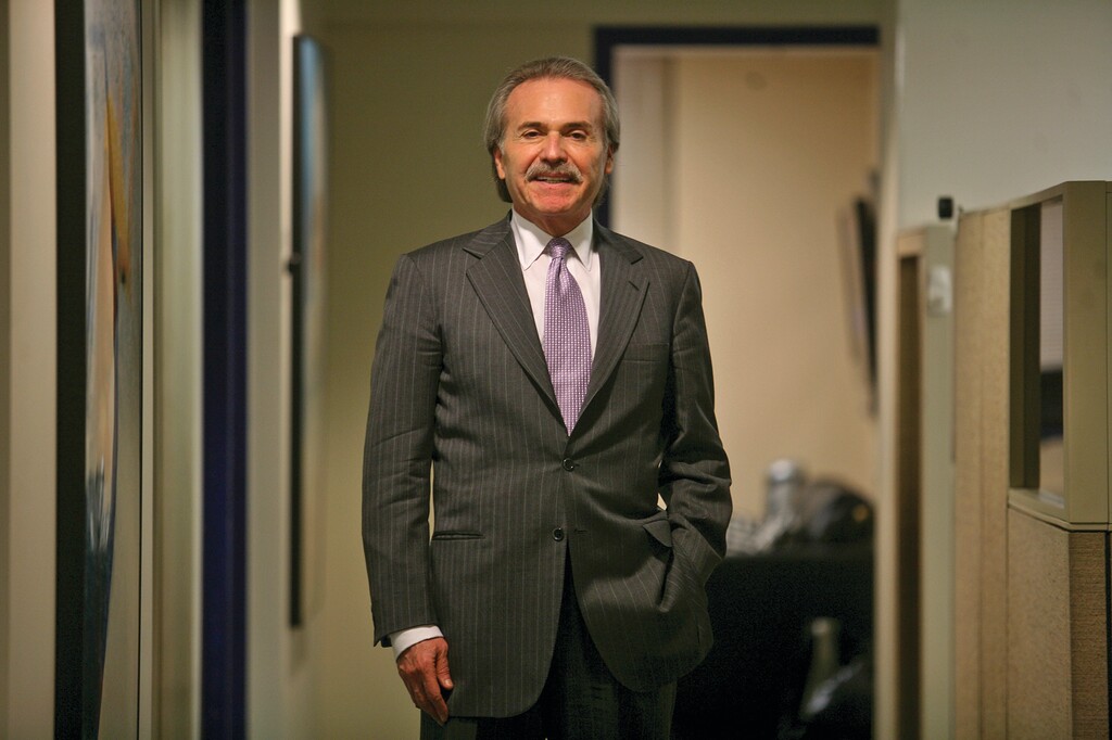 FILE — David Pecker, chairman of American Media Inc. and publisher of The National Enquirer, poses for a photo at his office in New York on Feb. 25, 2010. Donald Trump had a dismal day in court on Tuesday, April 23, 2024, as the judge presiding over his criminal trial questioned a defense lawyer’s credibility and a key witness, Pecker, pulled back the curtain to expose what prosecutors called a conspiracy to influence the 2016 election. (Hiroko Masuike/The New York Times)