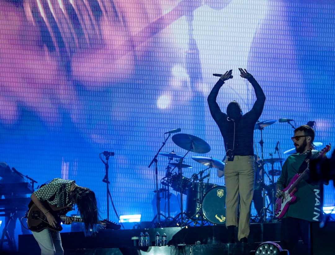 (Rick Egan | The Salt Lake Tribune) Dan Reynolds sings for Imagine Dragons, at Rice-Eccles Stadium, on Friday, Aug. 5, 2022.