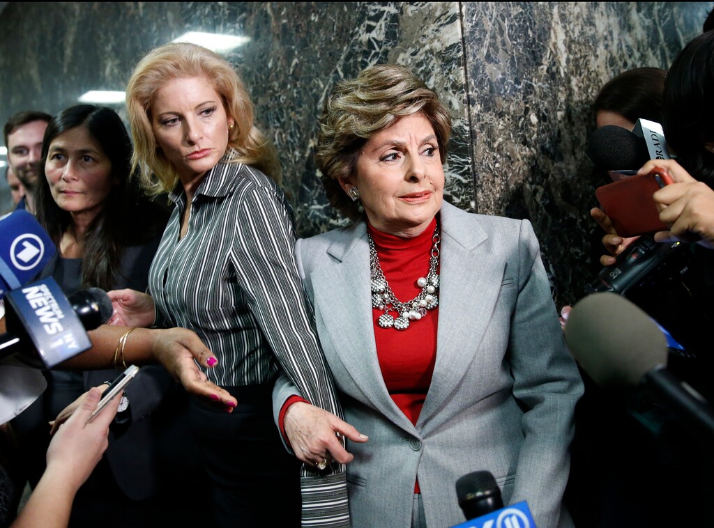 (AP Photo/Kathy Willens) Gloria Allred, right, and her client Summer Zervos, center, leave Manhattan Supreme Court in New York, Tuesday, Dec. 5, 2017, after a hearing for a defamation lawsuit against President Donald Trump by Zervos, a 2006 contestant on his reality TV show "The Apprentice." Zervos accused Trump of unwanted sexual contact at that time. Allred is the subject of a new documentary premiering at the 2018 Sundance Film Festival.