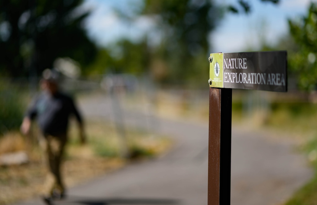 (Francisco Kjolseth | The Salt Lake Tribune) People tour the Cornell Wetland Area and learn about the Rose Park Jordan River Watershed Project on Thursday, Sept. 1, 2022. 