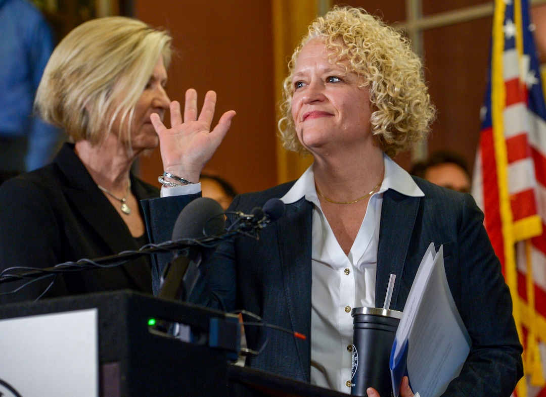Leah Hogsten  |  The Salt Lake Tribune  Salt Lake City Mayor Jackie Biskupski announced Monday she will not seek re-election with her spouse Betty Iverson by her side and staff backing her. "In making this decision I weighed three things," she said in her statement. "My responsibility to my family, something I have fought to legally have for most of my personal and professional life. My duty to the people of Salt Lake City and to the office I hold. And, my desire to be a candidate for mayor." Biskupski, who was elected in 2015, had announced on Feb. 9 she was seeking re-election.