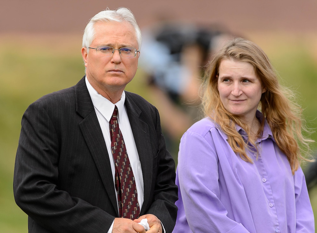 Trent Nelson | The Salt Lake Tribune
Polygamist John Daniel Kingston, left, in attendance at a memorial for the 13 (and 1 still missing) victims of a September 14th flash flood. The memorial was held in Maxwell Park in Hildale, Saturday September 26, 2015.