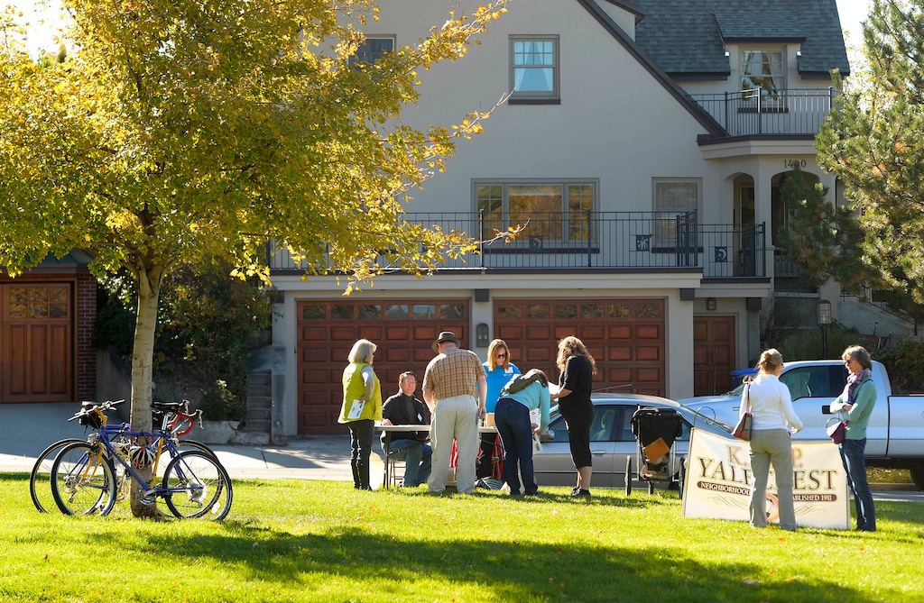 Leah Hogsten  |  The Salt Lake TribuneHistoric preservationists are hosted a walking tour of a few blocks in Yalecrest, Saturday, October 24, 2015 to educate neighbors and homeowners who live in historic districts about the uniqueness of where they live. In past 20 years, at least 32 historic homes have been demolished here to make way for megahomes and the tour is meant to highlight the value of historic neighborhoods.