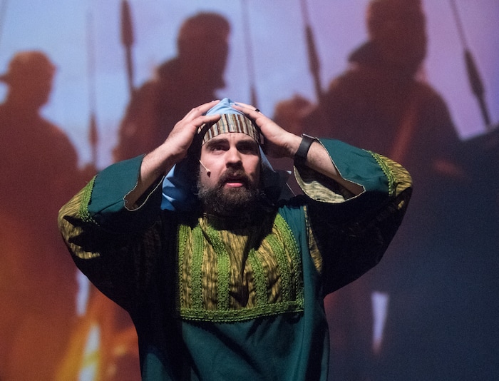 (Rick Egan  |  The Salt Lake Tribune) Richard Maxfield rehearses  "The Other Wise Man," a musical based on the Henry Van Dyke novella that opens Nov. 29 at Wasatch Jr. High.