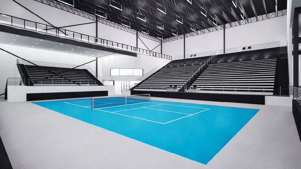 (South Jordan) Renderings show the inside of a planned pickleball complex in South Jordan.
