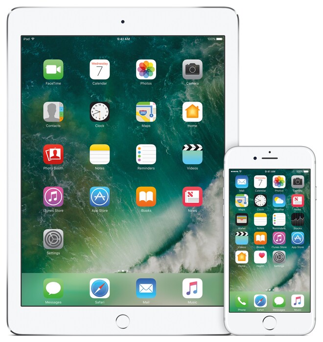 This undated photo provided by Apple shows the Apple iPad Pro and iPhone 7 using the iOS 10 software update. With the iOS 10 software update, it will be easier to move around and do more without switching apps, but the changes will take getting used to. (Apple via AP)