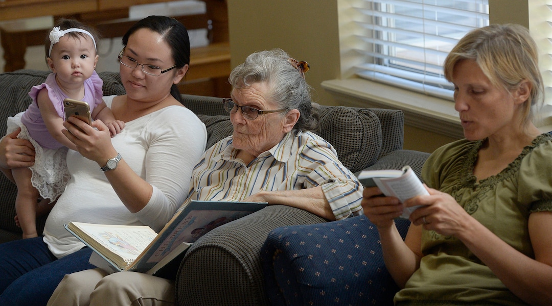 (Al Hartmann  |  The Salt Lake Tribune)
Believers in Denver Snuffer's Remnant movement gather in a Sandy home for a fellowship meeting Sunday, Aug. 13, to sing songs and partake of the sacrament.