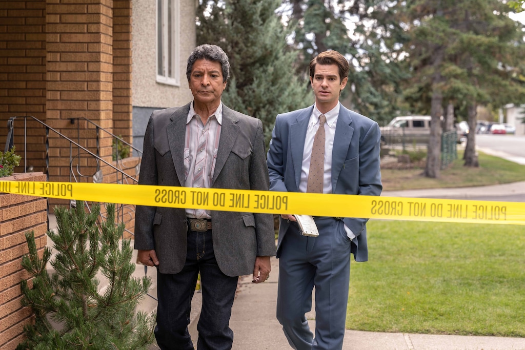 (Michelle Faye | FX) Gil Birmingham as Bill Taba and Andrew Garfield as Jeb Pyre in "Under the Banner of Heaven."