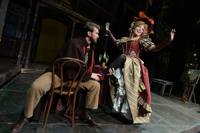 (Francisco Kjolseth  |  The Salt Lake Tribune)  Utah Opera's season opener, "La bohème," Puccini's popular tearjerker about starving artists in turn-of-the-century Paris, opens for five shows on Oct. 7, 2017. On set were: Celena Shafer (Musetta), Michael Adams (Marcello).