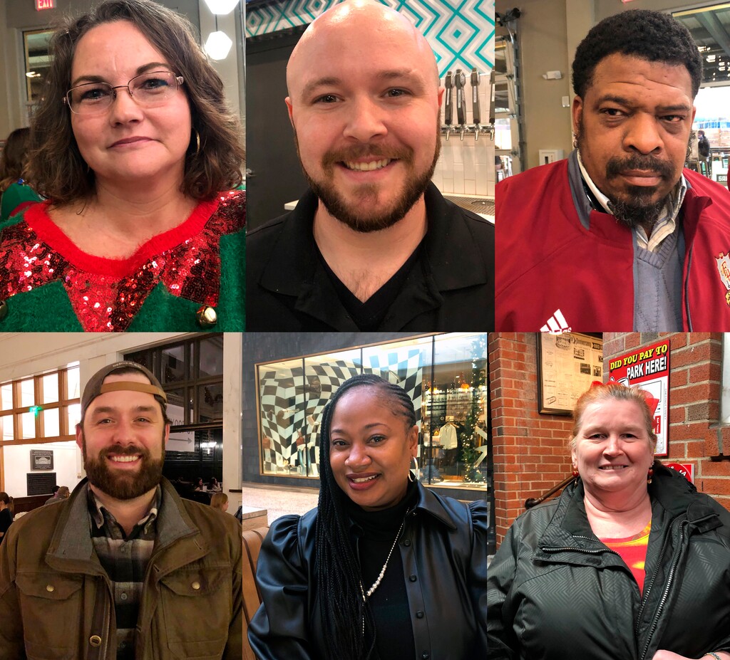 (AP) This combination of photographs shows, top row from left: Aimee Brewer, Ben Bolen, Mark McQueen, bottom row from left: Morgan O'Sullivan, Natasha Adams, Alice Cutting, Wednesday, Dec. 18, 2019.
