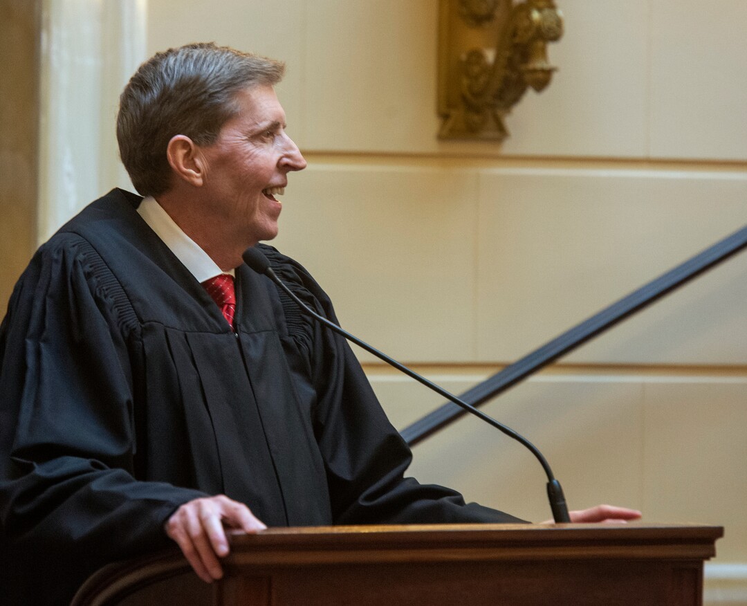 (Rick Egan  |  The Salt Lake Tribune)      Matthew B. Durrant, Chief Justice of the Utah Supreme Court and Chair of the Utah Judicial Council, gives his State of the Judiciary Address in the Senate, Monday, Jan. 28, 2019.