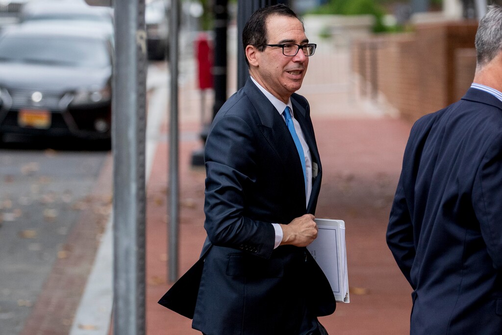 (Andrew Harnik  |  AP Photo)  Treasury Secretary Steve Mnuchin arrives at the Office of the United States Trade Representative in Washington, Friday, May 10, 2019 for trade talks between the United States and China.