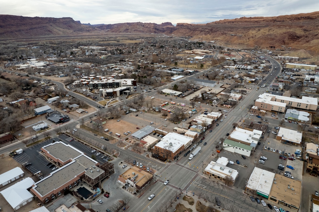 (Rick Egan | The Salt Lake Tribune)  Main Street Moab, on Thursday, Feb. 1, 2024.
