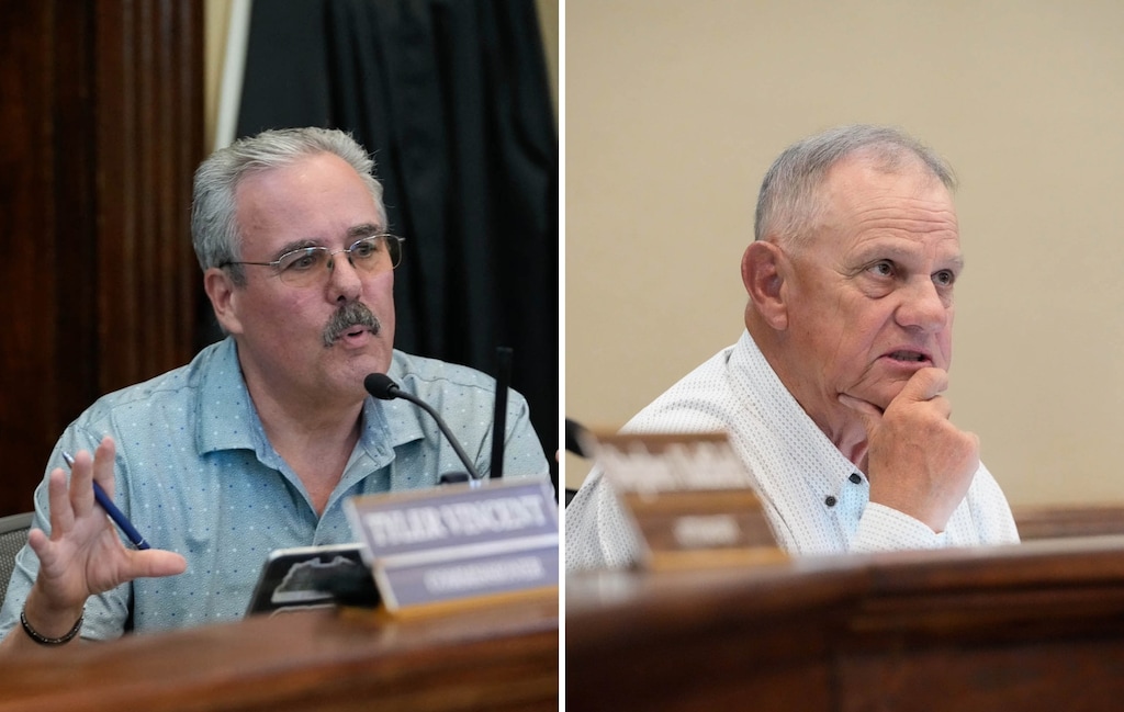 (Francisco Kjolseth | The Salt Lake Tribune) Box Elder County Commissioners Lee Perry, left, and Boyd Bingham, conceded defeat in their GOP contests.