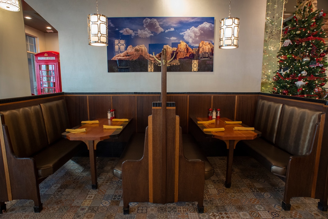 (Rick Egan  |  The Salt Lake Tribune)  Tru Religion Pancake & Steakhouse, which opened recently in Orem, features antique furniture from Salt Lake's Lambs Restaurant. Friday, Dec. 28, 2018.