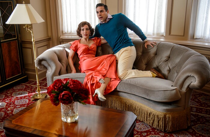 (Steve Griffin  |  The Salt Lake Tribune)  Jessica Fontana, and Storm Lineberger during promotional photo shoot for Pioneer Theatre Company's "A Comedy of Tenors" at the Thomas S. Monson Center in Salt Lake City on Thursday, Oct. 5, 2017.