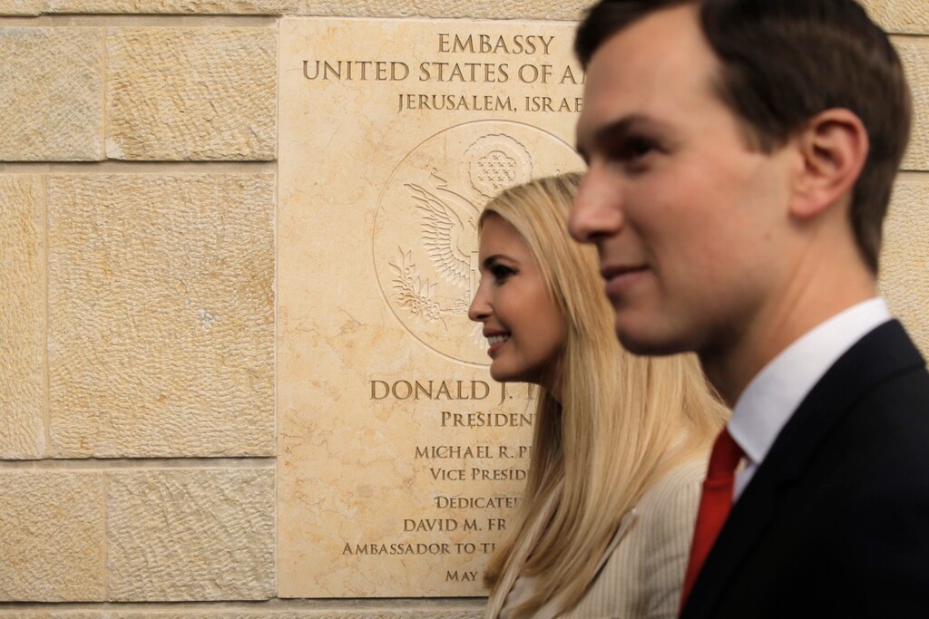 (Sebastian Scheiner | AP file photo) U.S. President Donald Trump's daughter Ivanka, left, and White House senior adviser Jared Kushner attends the opening ceremony of the new U.S. Embassy in Jerusalem, May 14, 2018.