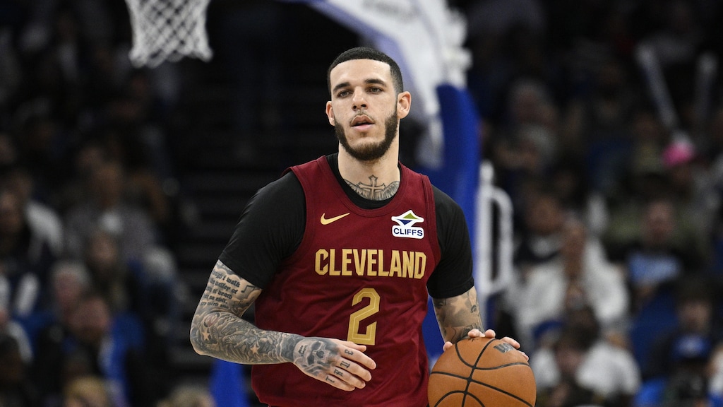 (Phelan M. Ebenhack | AP) Cleveland Cavaliers guard Lonzo Ball (2) brings the ball up the court during the second half of a game earlier this month.