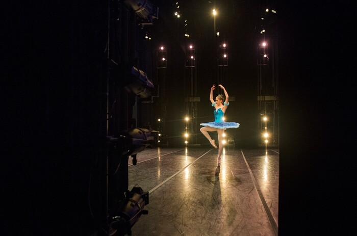 (Rick Egan  |  The Salt Lake Tribune)   Augustine Hadison, 15, Youth America Grand Prix Regional Semi-Finals at the University of Utah Marriott Center for Dance, Saturday, Feb. 17, 2018.