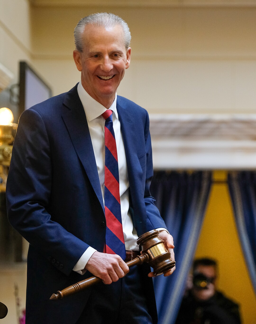 (Francisco Kjolseth  |  The Salt Lake Tribune)  President of the Senate, Wayne Niederhauser, R-Sandy, gets ready to open the 2018 legislative session at the Utah Capitol on Monday, Jan. 22, 2018.