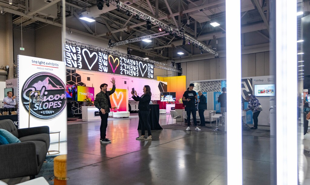 (Francisco Kjolseth | The Salt Lake Tribune) The Sponsor Pavilion at the Silicon Slopes Tech Summit in Salt Lake City on Wednesday, Oct. 13, 2021. Utah's tech and business sector is one of the assignments for one of two new reporters at The Salt Lake Tribune, thanks to a grant from Report for America.