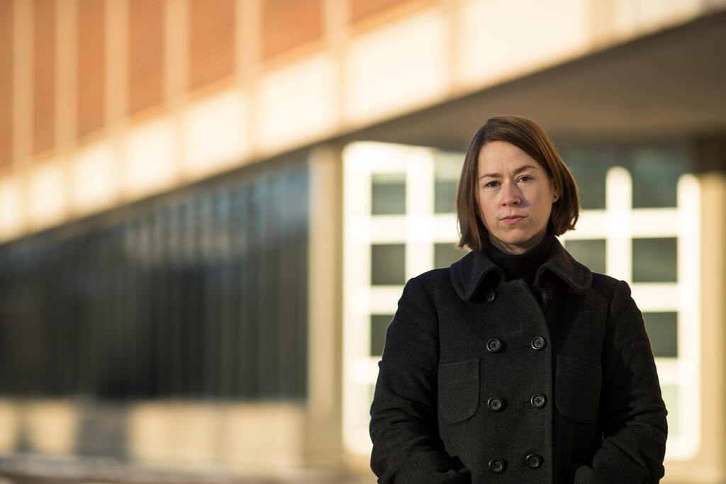 In this Sunday, Dec. 17, 2017, photo, Professor Celeste Kidd is photographed at University of Rochester, in Rochester, N.Y. When Kidd was a graduate student at the University of Rochester she says a professor supervising her made her life unbearable by stalking her, making demeaning comments about her weight and talking about sex. Ten years on and now a professor of neuroscience at the university, Kidd is taking legal action. She has filed a federal lawsuit against the school alleging that it mishandled its sexual harassment investigation into the professor’s actions and then retaliated against her and her colleagues for reporting the misconduct. (AP Photo/Brett Carlsen)