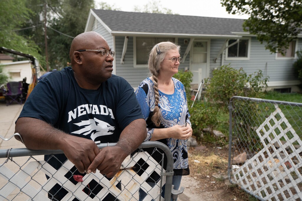 (Francisco Kjolseth | The Salt Lake Tribune) Cornelius and Patricia Headley, who have owned their home in West Valley City for almost 20 years, welcome representatives with Salt Lake County who have partnered with the University of Utah, and another independent scientist, to install indoor air quality monitors in at-risk homes as part of a study running through the end of the year, capturing summer smoke and ozone, as well as inversion pollution.