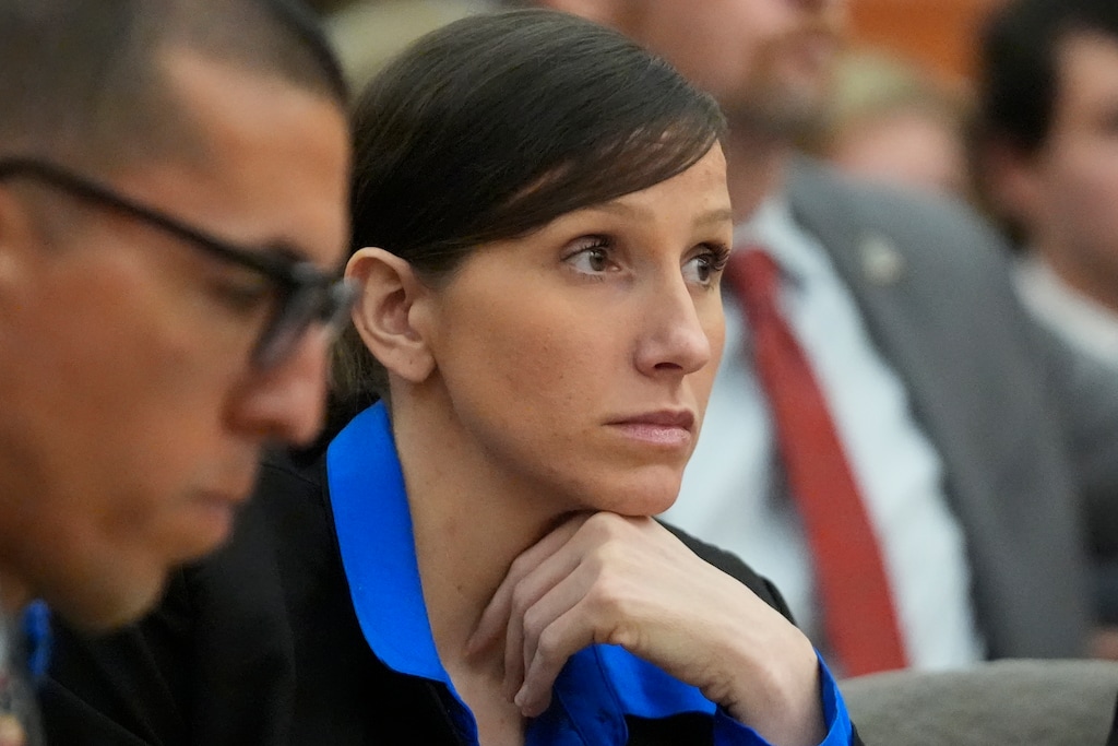 (Rick Bowmer | AP file photo) Kouri Richins, a Utah mother of three who wrote a children's book about coping with grief after her husband's death and was later accused of fatally poisoning him, looks on during a hearing Tuesday, Aug. 27, 2024, in Park City.