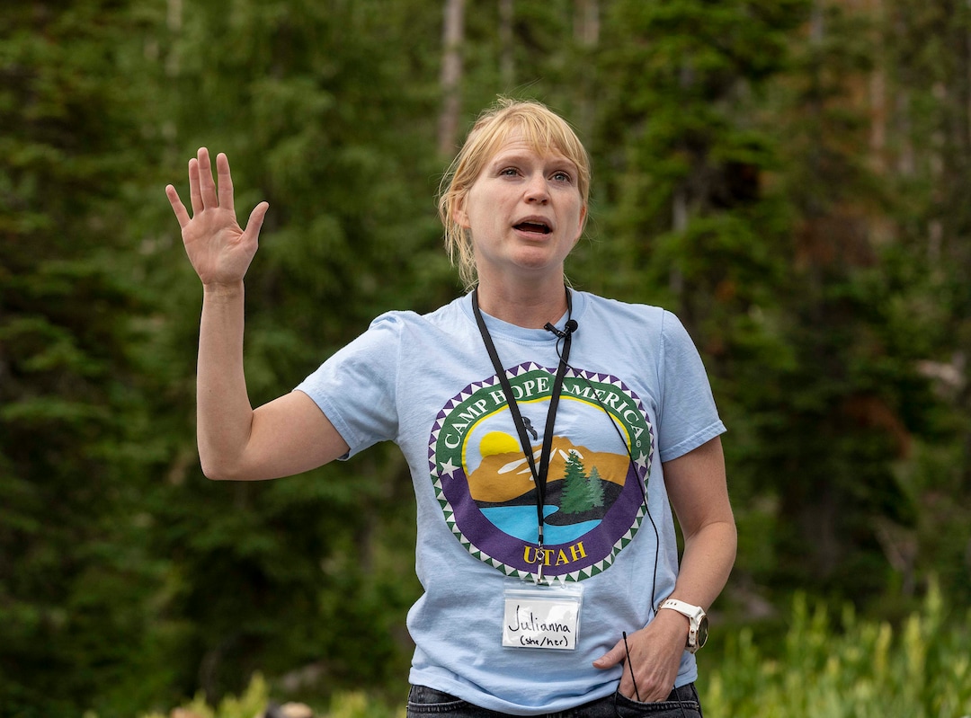 (Rick Egan | The Salt Lake Tribune)  Julianna Potter, talks about the new Camp Hope, a week-long camp which the district attorneys office runs for kids who have observed or have been victims of violence, on Wednesday, June 30, 2021.