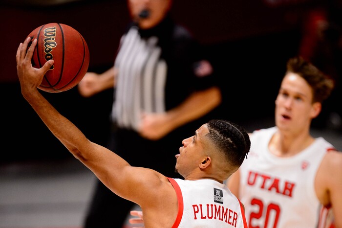 (Trent Nelson | The Salt Lake Tribune) Utah's Alfonso Plummer as Utah hosts Washington, NCAA basketball in Salt Lake City on Thursday, Dec. 3, 2020.