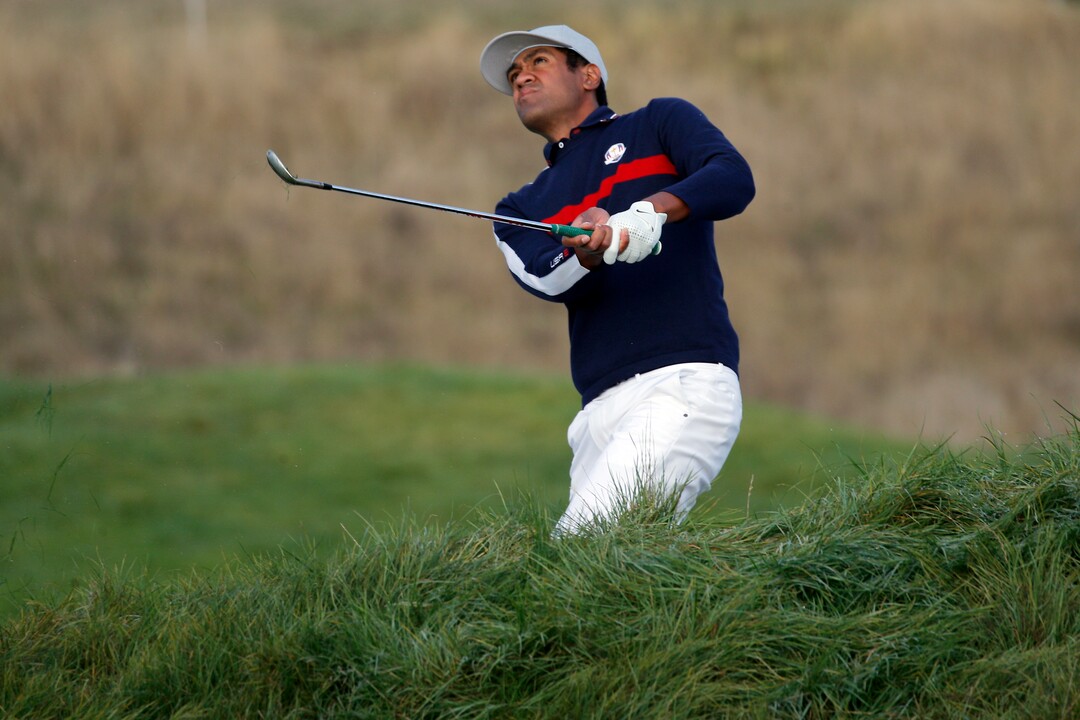 (Francois Mori  |  AP photo) Tony Finau of the US plays a shot during his fourball match with Brooks Koepka on the opening day of the 42nd Ryder Cup at Le Golf National in Saint-Quentin-en-Yvelines, outside Paris, France, Friday, Sept. 28, 2018.