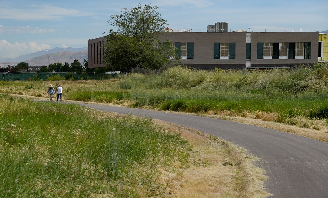 (Francisco Kjolseth  |  The Salt Lake Tribune)  Work continues on the new homeless resource center at 3380 S. 1000 West in South Salt Lake, located next to the Jordan River Parkway on Thursday, June 13, 2019.