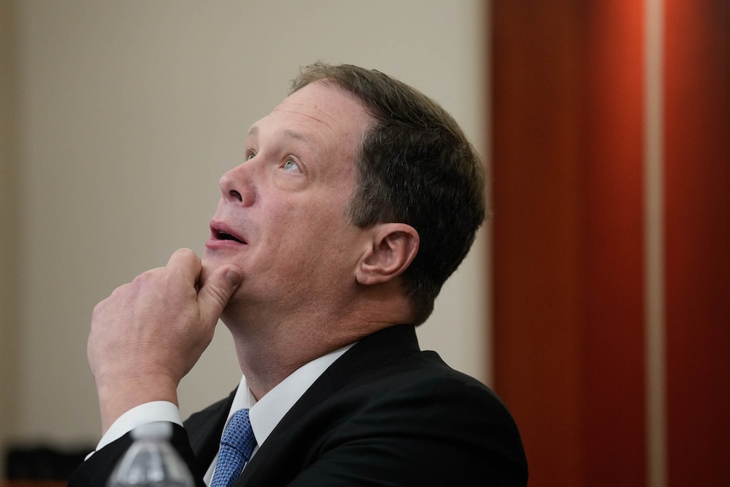 (Francisco Kjolseth | The Salt Lake Tribune) Sean Trende, an election analyst for RealClearPolitics, provides testimony during a hearing on congressional redistricting maps before Judge Dianna Gibson in 3rd District Court in Salt Lake City on Friday, Oct. 24, 2025.