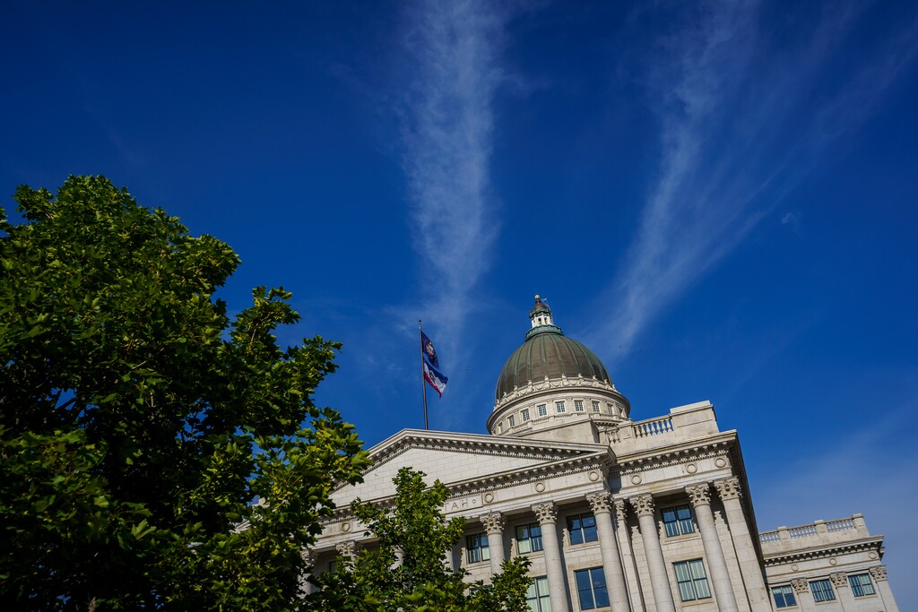 (Trent Nelson  |  The Salt Lake Tribune) The Utah Capitol in Salt Lake City on Monday, July 17, 2023. The state is facing a $130 million budget shortfall this year, but lawmakers say they've built some wiggle room into the budget.