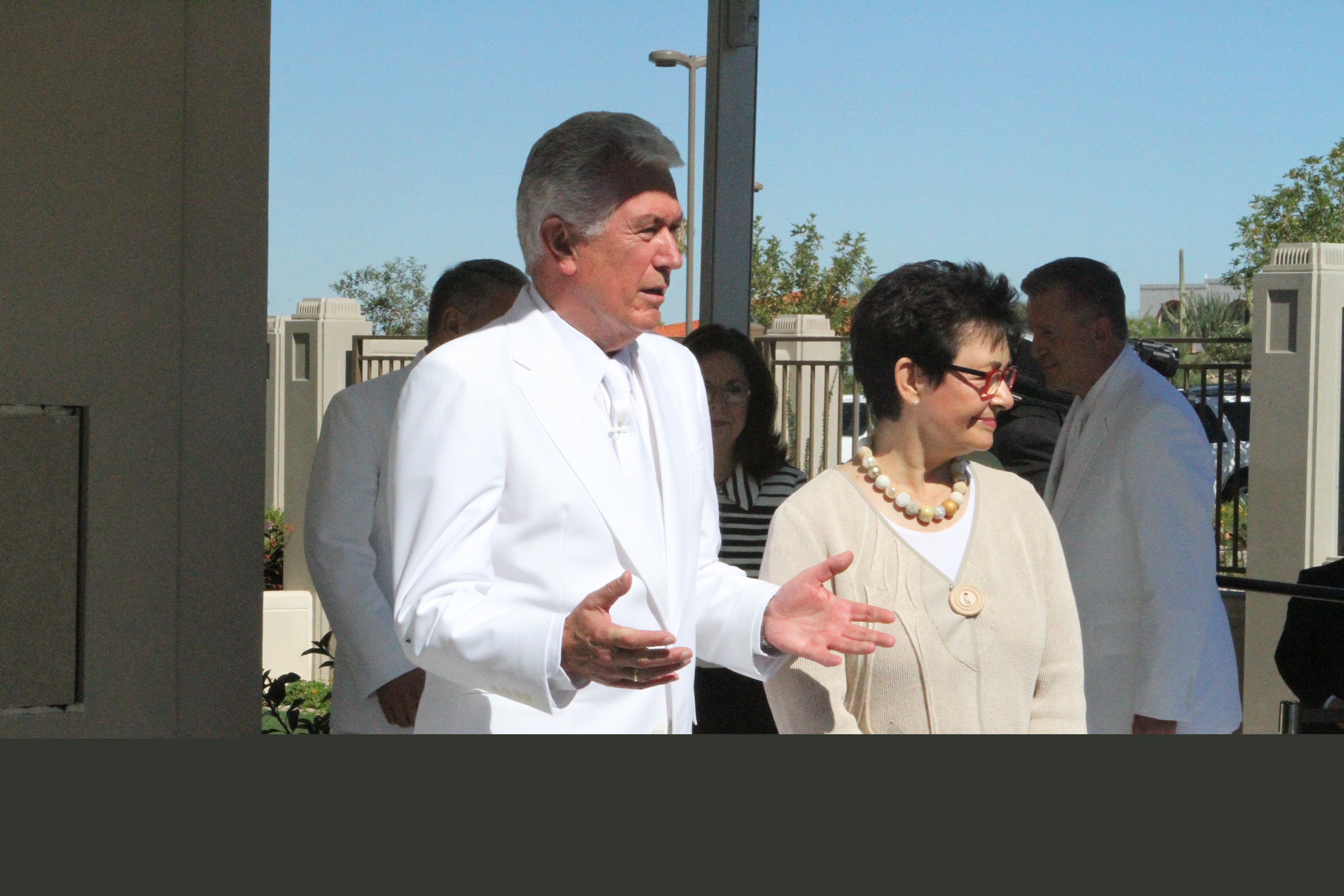 ( Photo courtesy The Church of Jesus Christ of the Latter-day Saints) "The temple is such a wonderful sign of light and of purpose," President Dieter F. Uchtdorf said Sunday, Aug. 13, 2017, during the cornerstone ceremony for the Tucson Temple.