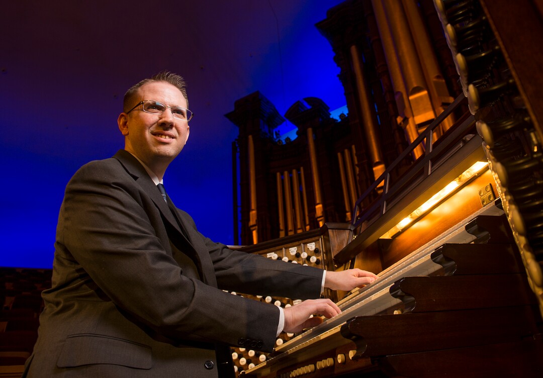 (Leah Hogsten  |  The Salt Lake Tribune) "This was a dream come true that I never thought was ever actually going to happen, " said Brian Mathias, who was hired in January 2018 to become one of four full-time organists for the Mormon Tabernacle Choir. Christiansen is pictured playing the Mormon Tabernacle Choir organ, Thursday, March 1, 2018. 