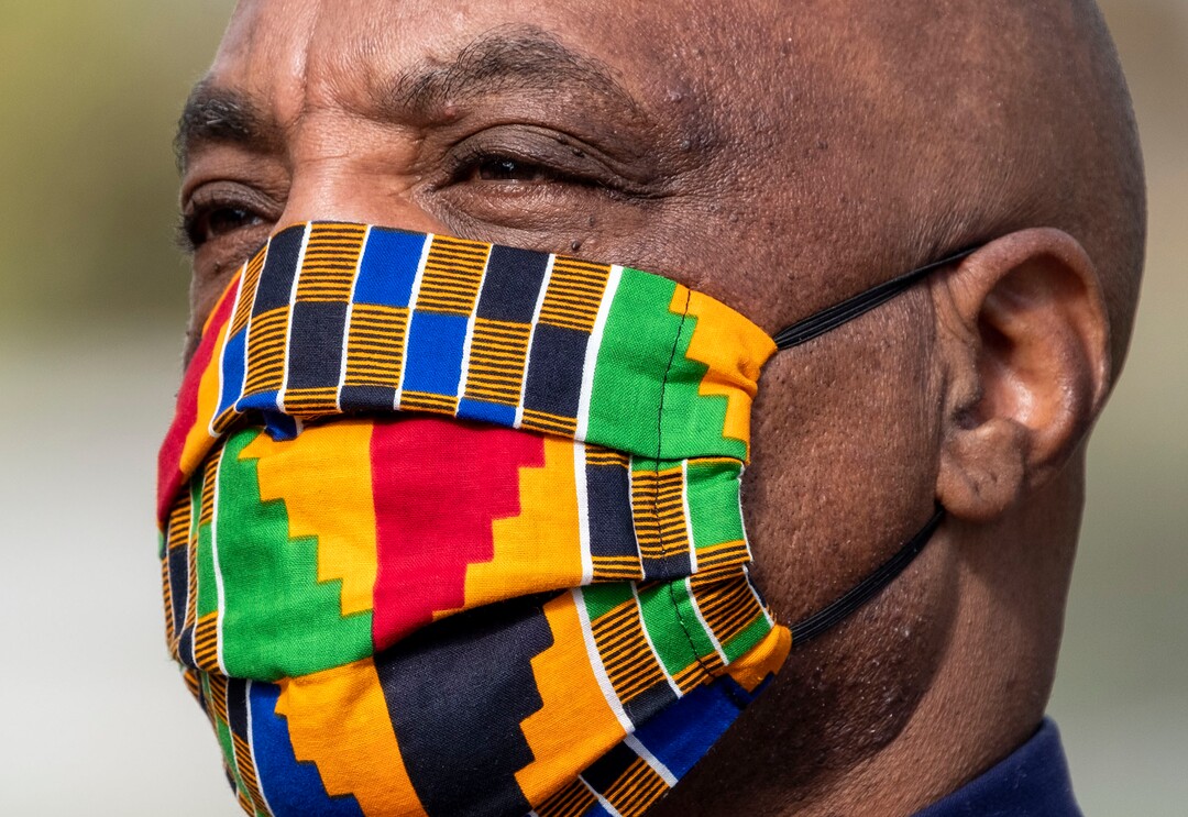 (Leah Hogsten  |  The Salt Lake Tribune)  "Removing this language from the document that holds the guiding principles of Utah is one of many steps making Black people feel less threatened," said Dr. Steven Bell, a University of Utah professor of recreation therapy on Tuesday. A coalition of politicians, religious leaders and civil rights activists are urged Utahns to pass Amendment C on the ballot to remove old wording in the state constitution, Sept. 22, 2020, that they say still allows slavery as a punishment for crime.