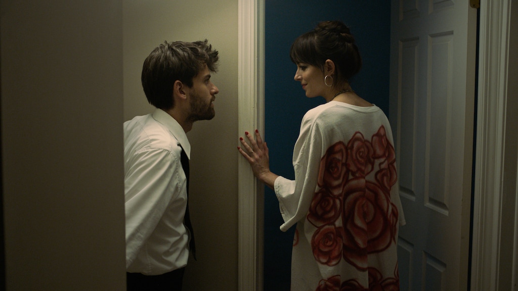 (Sundance Institute) Cooper Raiff, left, and Dakota Johnson, right, star in "Cha Cha Real Smooth," directed by Raiff. The comedy-drama will screen July 21, 2022, at Red Butte Garden Amphitheatre, as part of the Sundance Institute's Local Lens program.