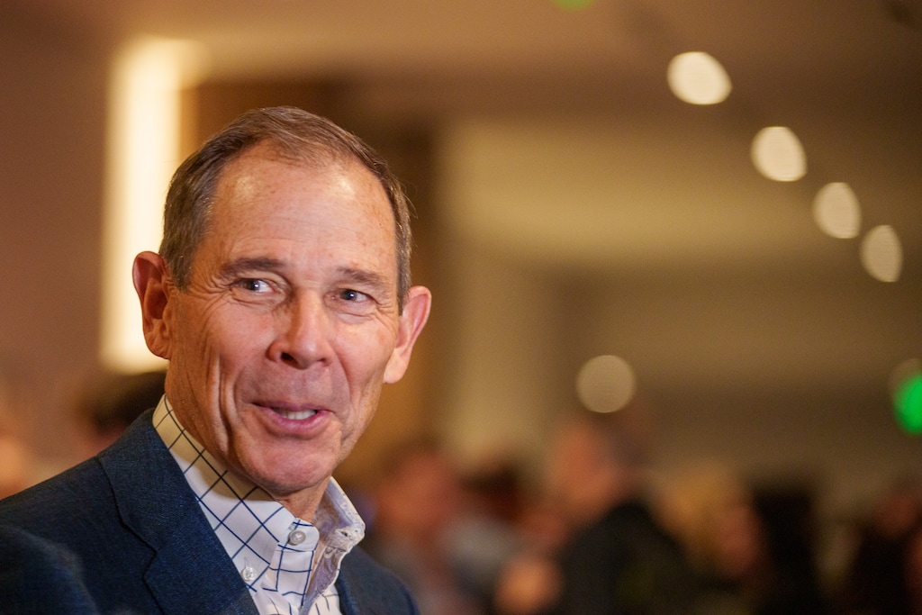 (Trent Nelson  |  The Salt Lake Tribune) Rep. John Curtis at the Utah Republican Party election night party at the Hyatt Regency in Salt Lake City on Tuesday, Nov. 8, 2022.