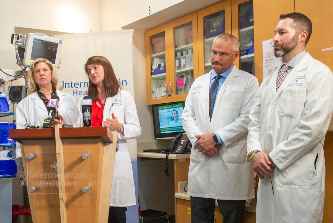 (Rick Egan  |  The Salt Lake Tribune)     Denitza Blagev from Intermountain Pulmonary Division talks about the results of Intermountain Health Care study about treatment guidelines for patients for e-cigarette or vaping-associated lung injuries, Friday, Nov. 8, 2019.