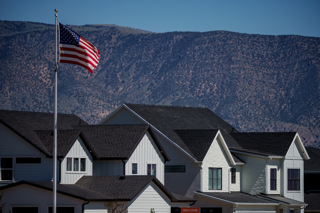 (Trent Nelson  |  The Salt Lake Tribune) Homes in Eagle Mountain, where a massive Tyson Foods meat processing plant that employs more than 700 people is shutting down, the company announced Thursday, Aug. 13, 2026.