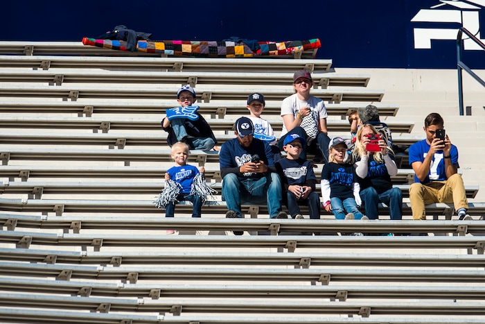 (Chris Detrick  |  The Salt Lake Tribune)  BYU fans before the game against San Jose State at LaVell Edwards Stadium Saturday, October 28, 2017.  