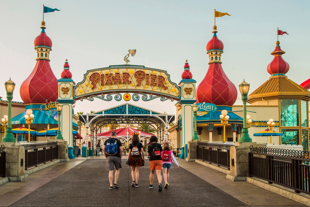 (Photo courtesy Joshua Sudock/Disneyland Resort) The Pixar Lamp stands atop the Pixar Pier marquee.