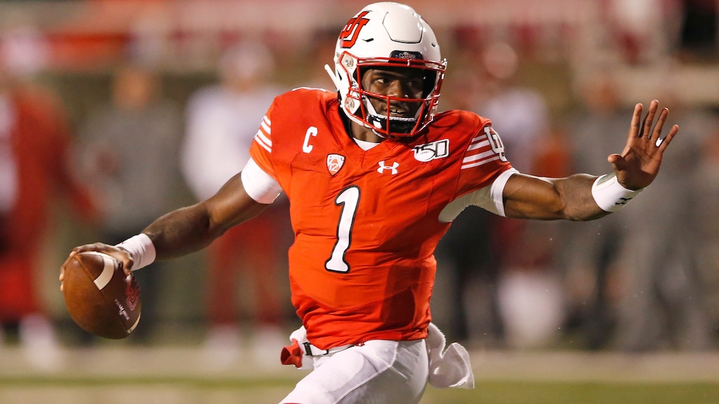 Utah quarterback Tyler Huntley (1) carries the ball in the second half of an NCAA college football game against Washington State Saturday, Sept. 28, 2019, in Salt Lake City. (AP Photo/Rick Bowmer)