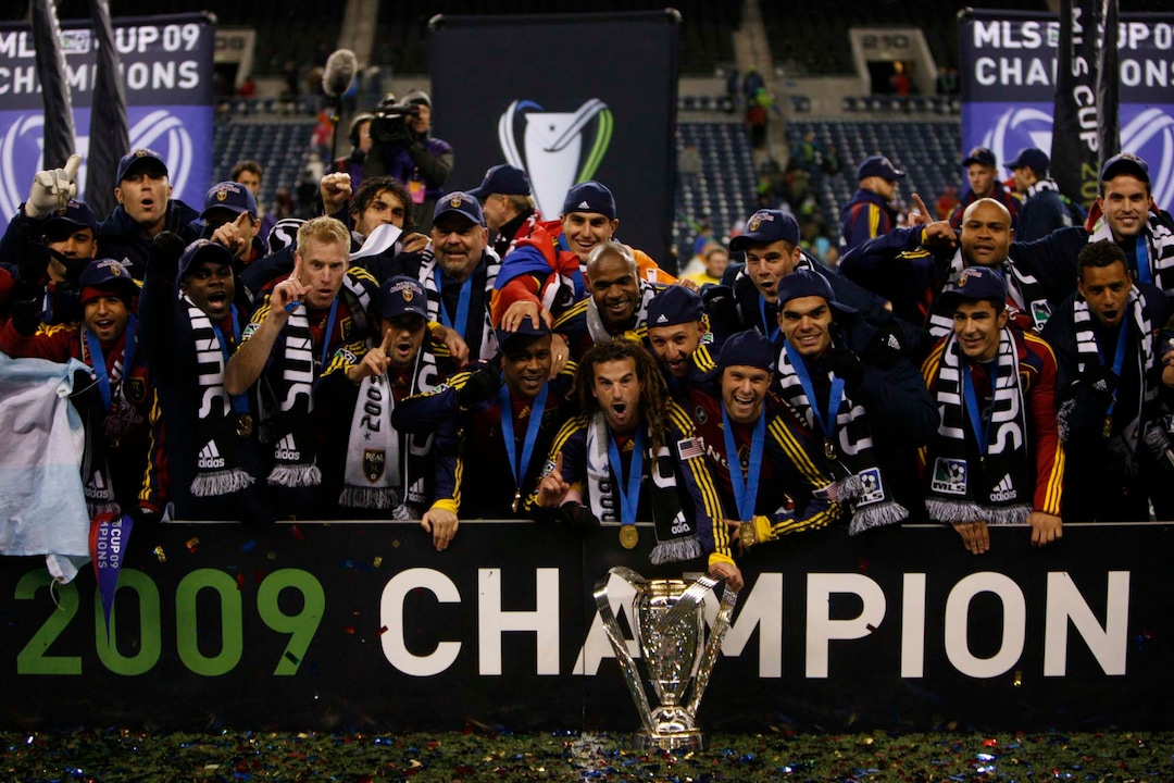 (Trent Nelson  |  Tribune file photo) RSL celebrates beating LA Galaxy in the MLS Cup Sunday, November 22 2009 at Qwest Field in Seattle.