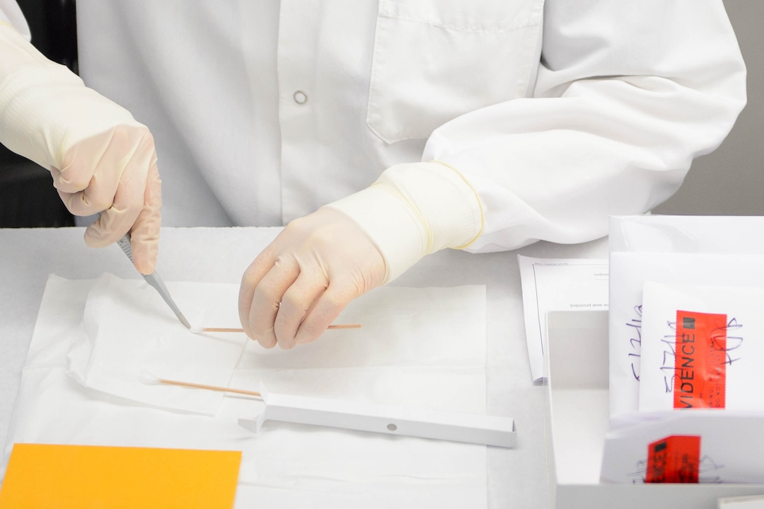 (Trent Nelson  |  The Salt Lake Tribune)  Hannah Bennett, a forensic scientist working in the biology section of the Department of Safety Forensic Services lab, processing evidence from a sexual assault collection kit, in Taylorsville on Tuesday May 7, 2019.