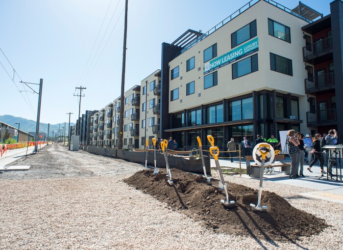 (Rick Egan  |  The Salt Lake Tribune)        The site of UTA’s S-Line double track project, on 300 East and 2233 South, Monday, June 11, 2018.