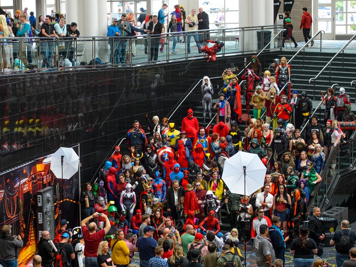 (Steve Griffin  |  The Salt Lake Tribune)  Dressed in their costumes people are photographed at the  2017 Salt Lake Comic Con at the Salt Palace Convention Center Friday September 22, 2017.